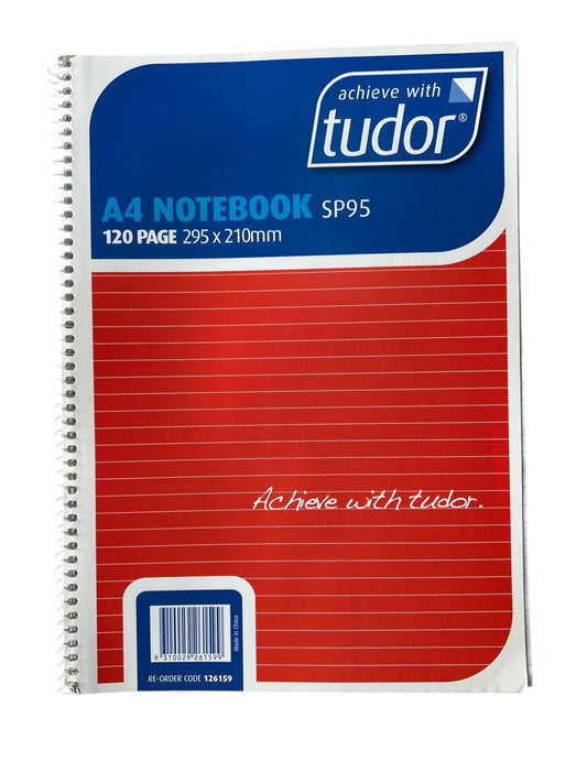 Tudor A4 Spiral Notebook 120 Pages