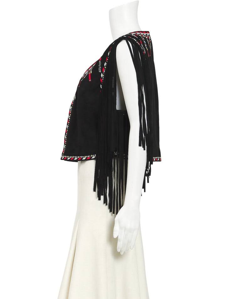 CAMILLA EMBROIDERED FRINGE WAISTCOAT - Medium