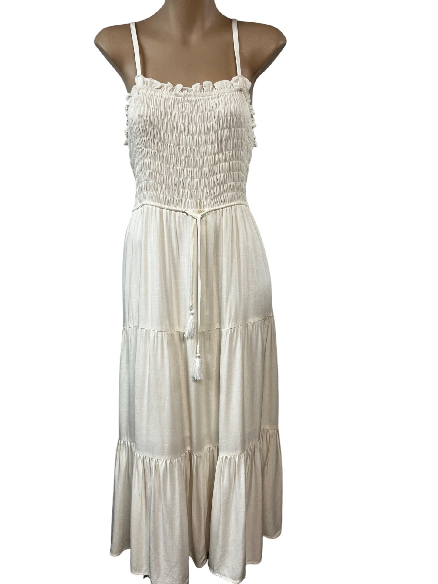 White Stretchable Maxi Dress