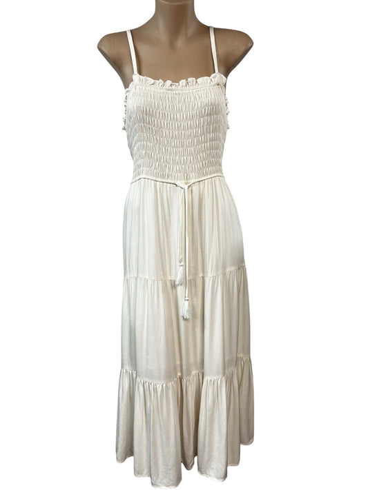 White Stretchable Maxi Dress