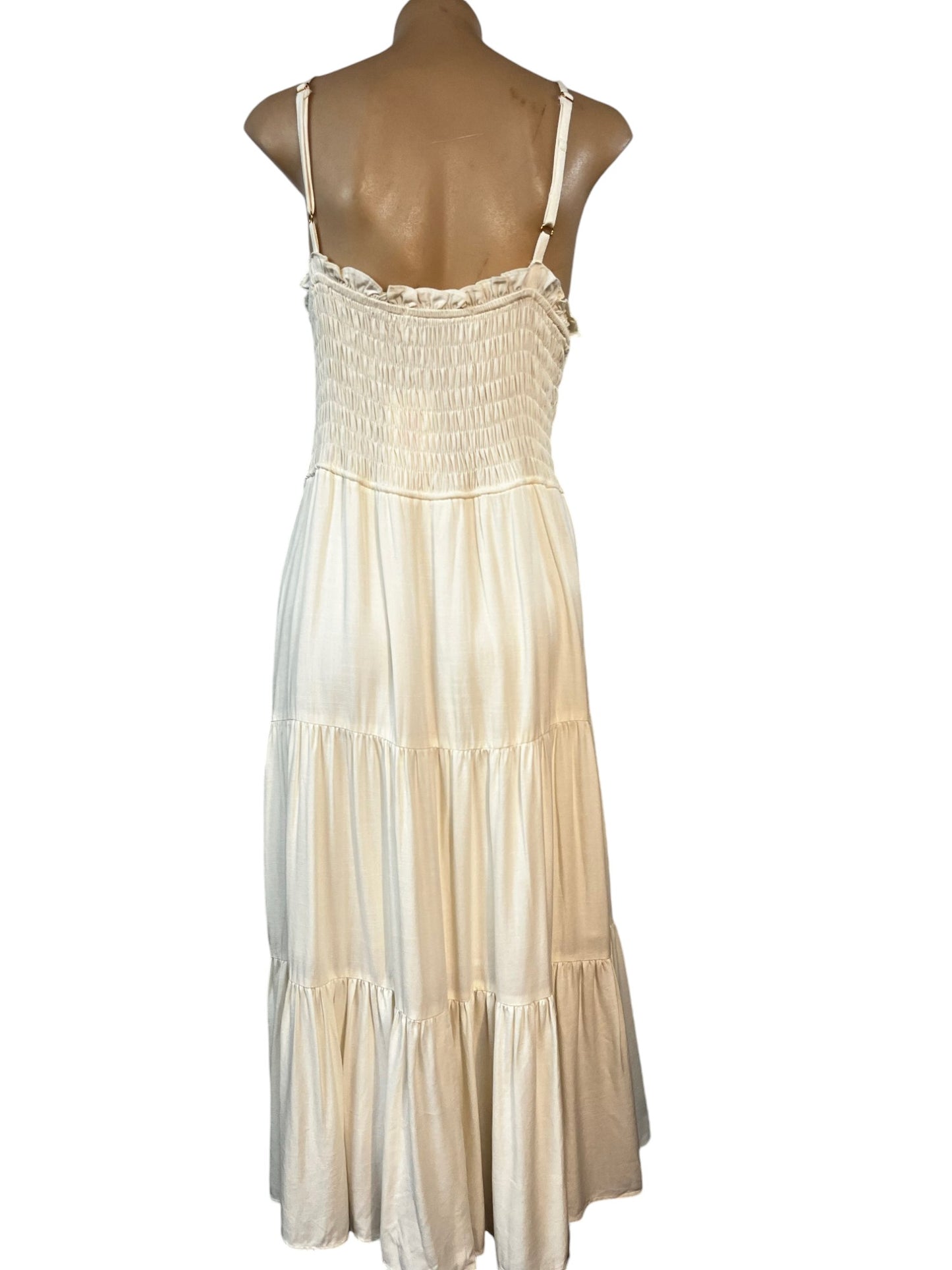 White Stretchable Maxi Dress