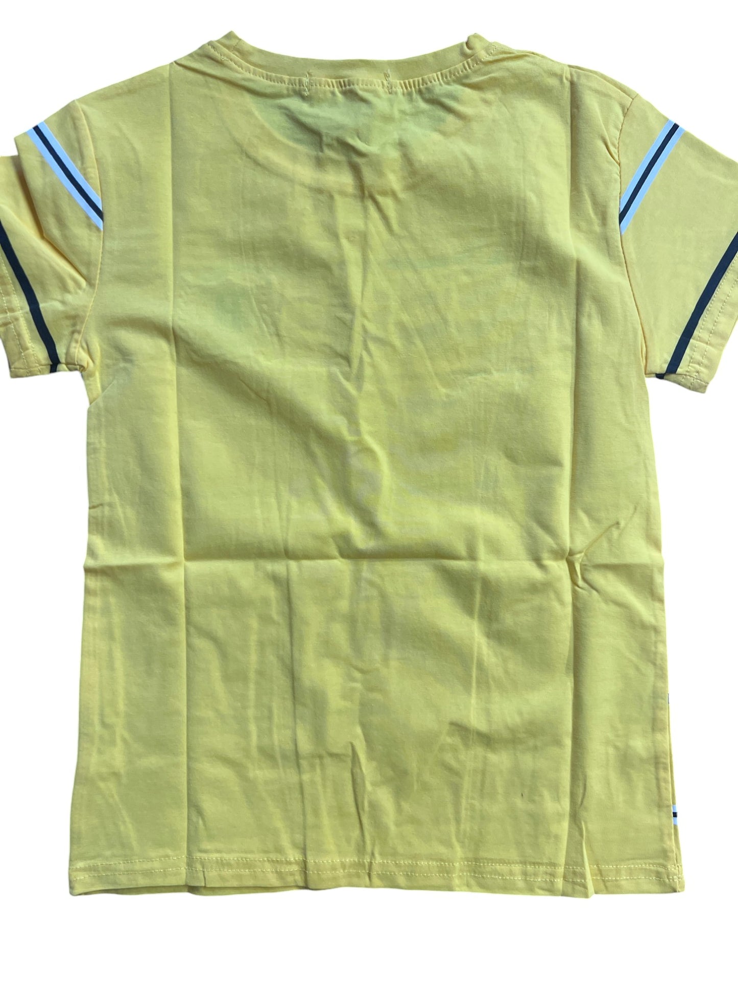 Gagaxiong Kids Yellow Striped T-Shirt with Embroidered Logo