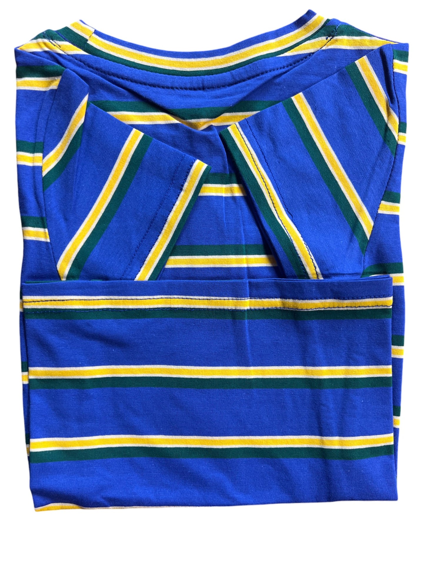 Blue Striped Kids T-Shirt with Embroidered Logo