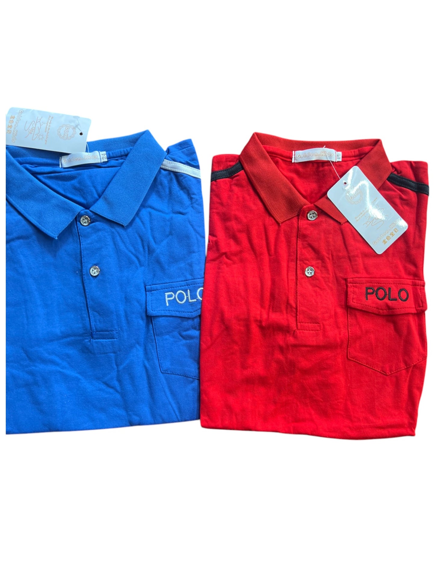 Blue Polo Kids T-shirt with Collar for Boys