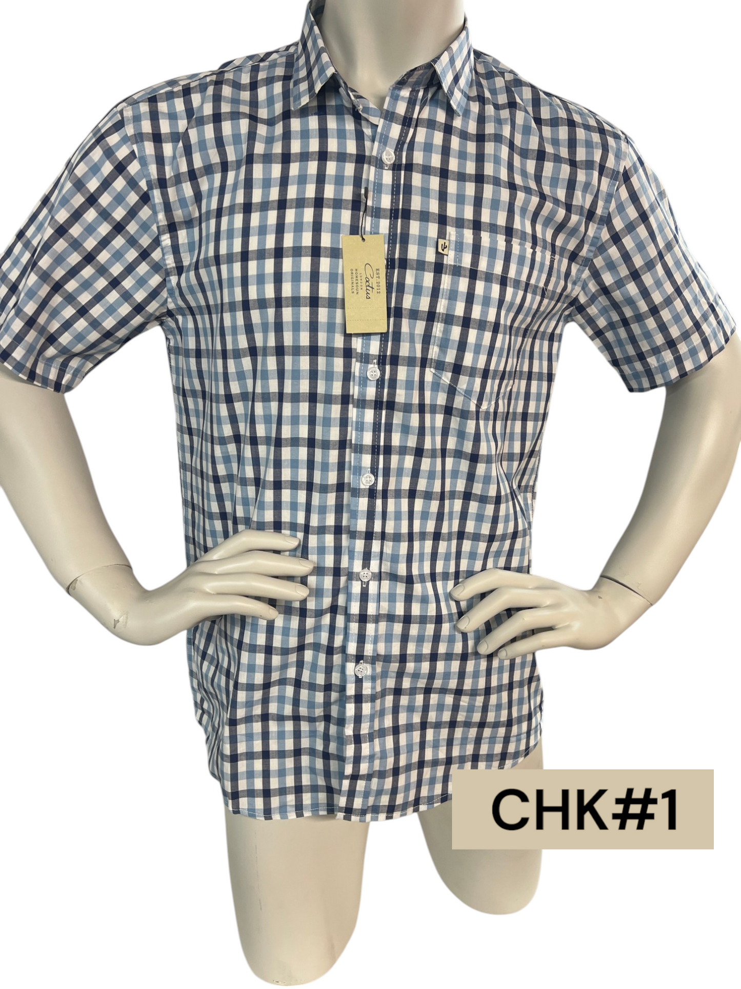 Cactus Checkered Polo for Men - Medium