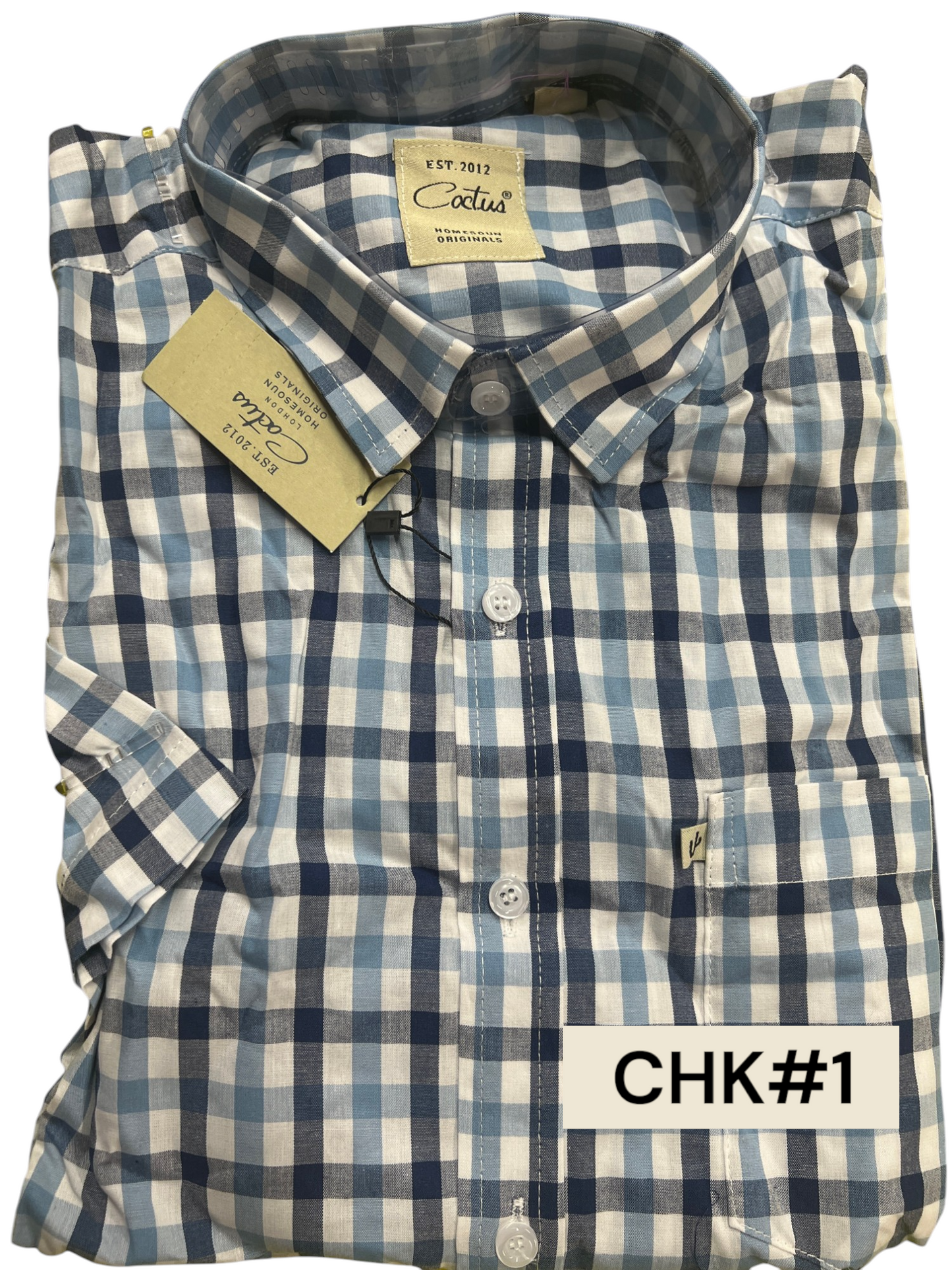 Cactus Checkered Polo for Men - Medium