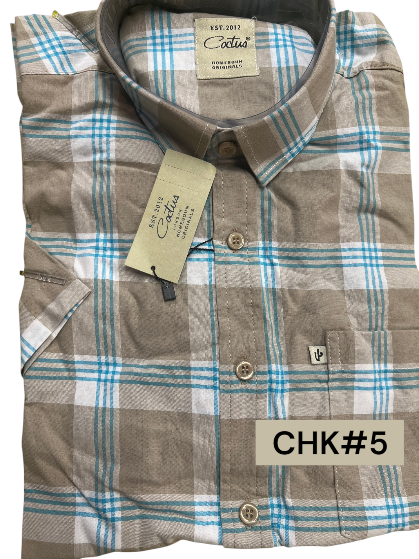 Cactus Checkered Polo for Men - Medium