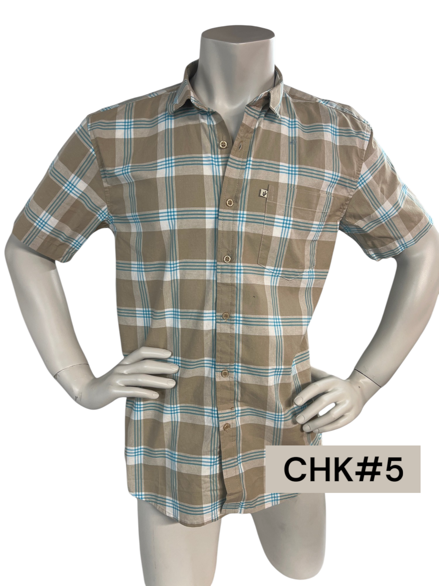 Cactus Checkered Polo for Men - Medium