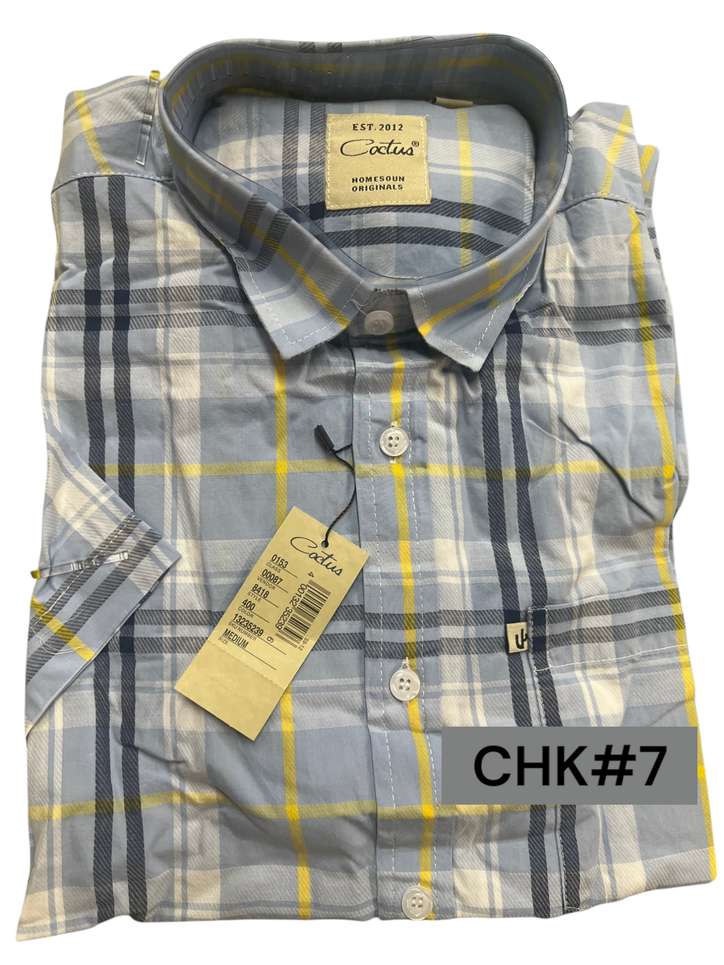 Cactus Checkered Polo for Men - Medium