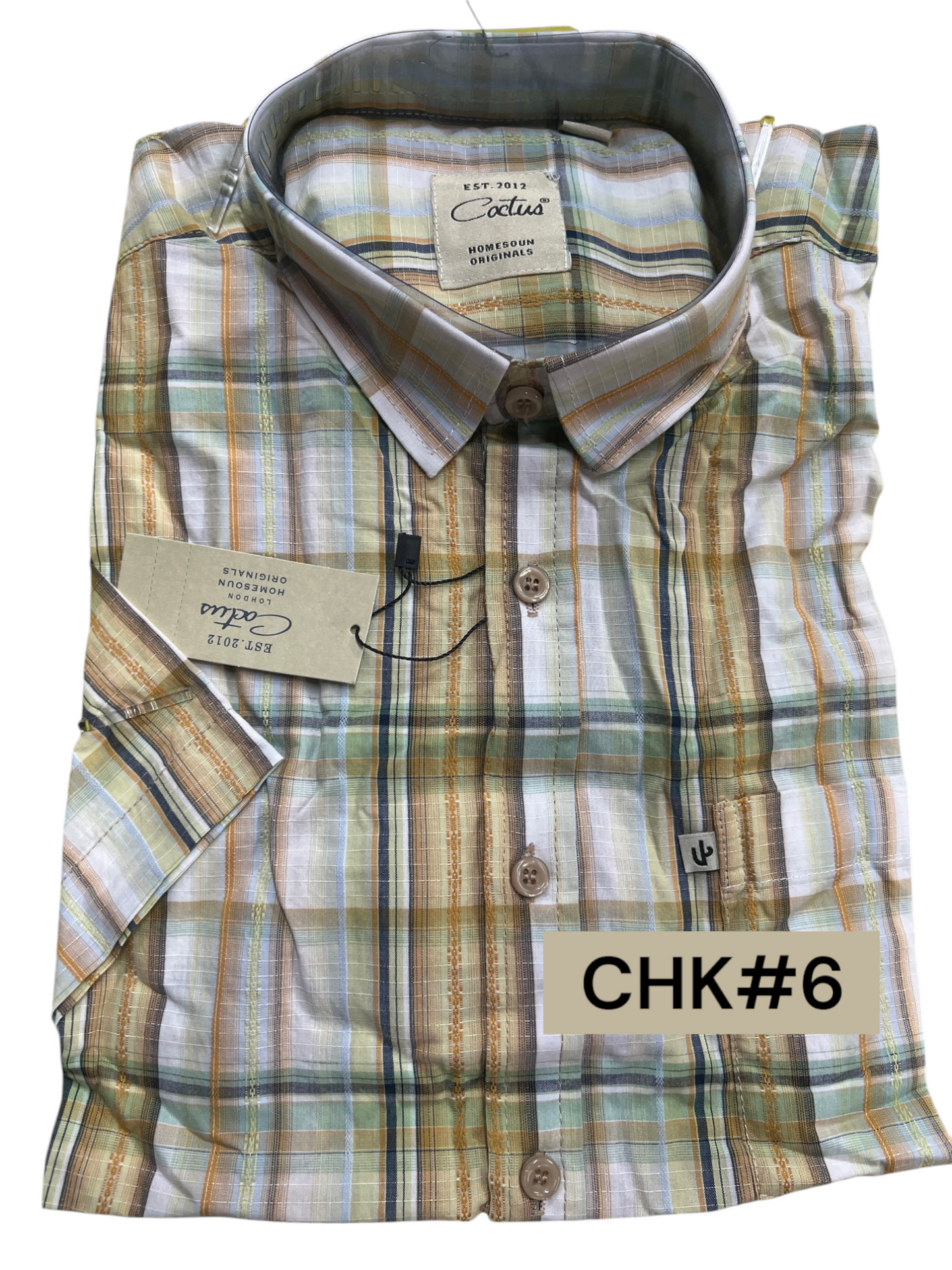 Cactus Checkered Polo for Men - Medium