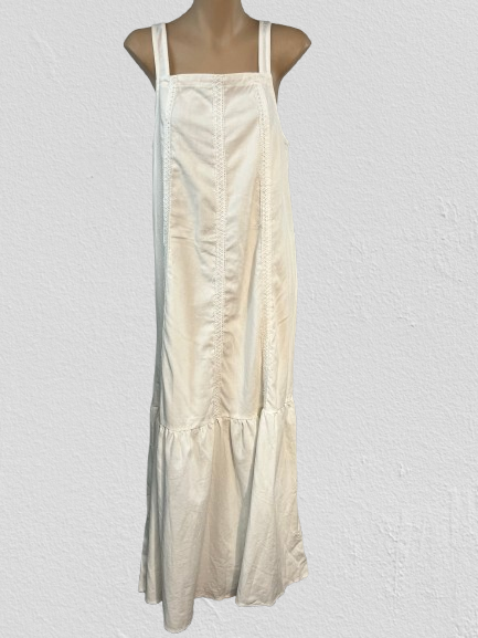 Anna Lee White Linen Maxi Dress - Size 8