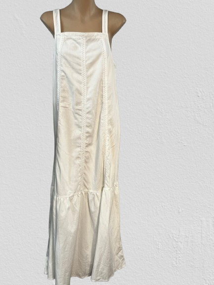 Anna Lee White Linen Maxi Dress - Size 8