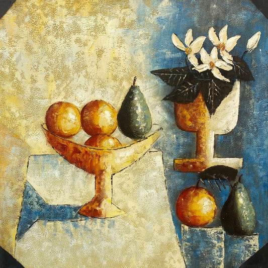 Gilded Bounty: Fruits and Blooms Painting