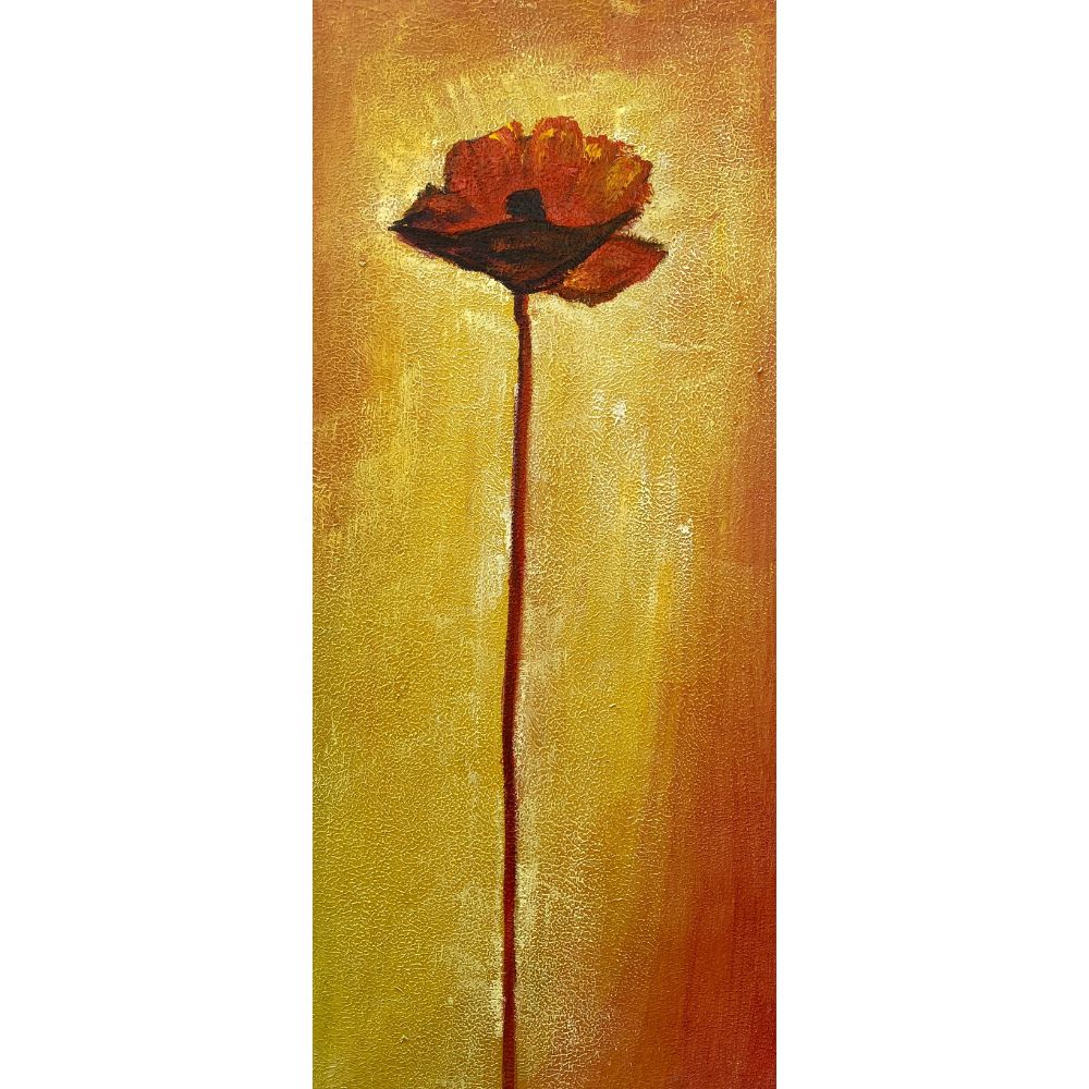 Ethereal Elegance: Golden Amber Bloom Painting