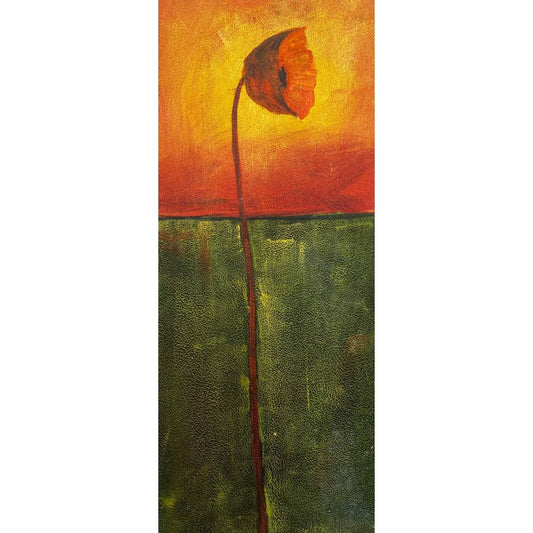 Gilded Serenity: A Single Golden Stem Painting