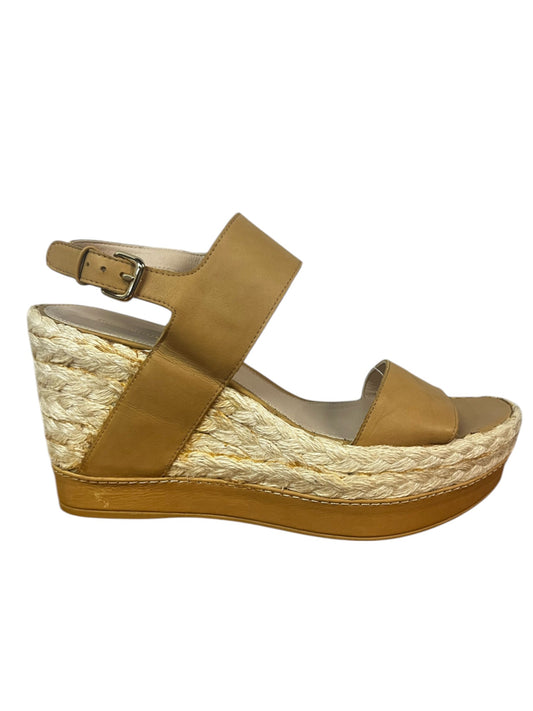 Stuart Weitzman Women's Espadrille Wedge Sandals - Ankle Strap - Beige - Size 9.5