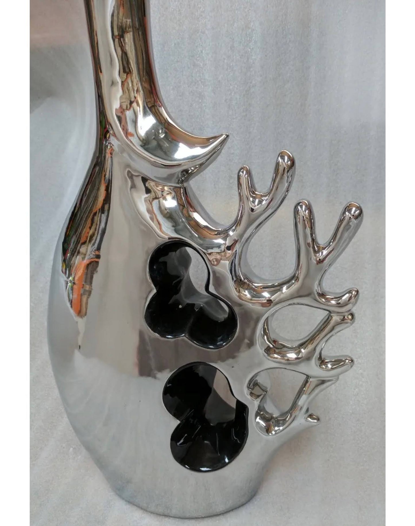 Silver / Chrome Coral Style Vase - Large