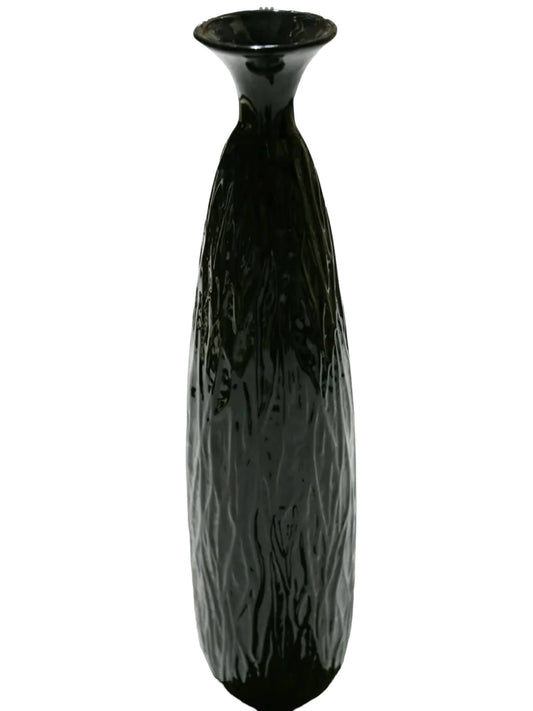 Elegant Black Ceramic Bottle Vase – 58cm