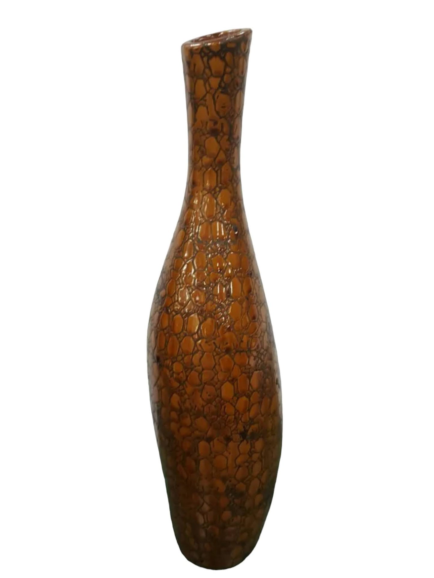 Textured Ceramic Brown Orange Vase - 40cm