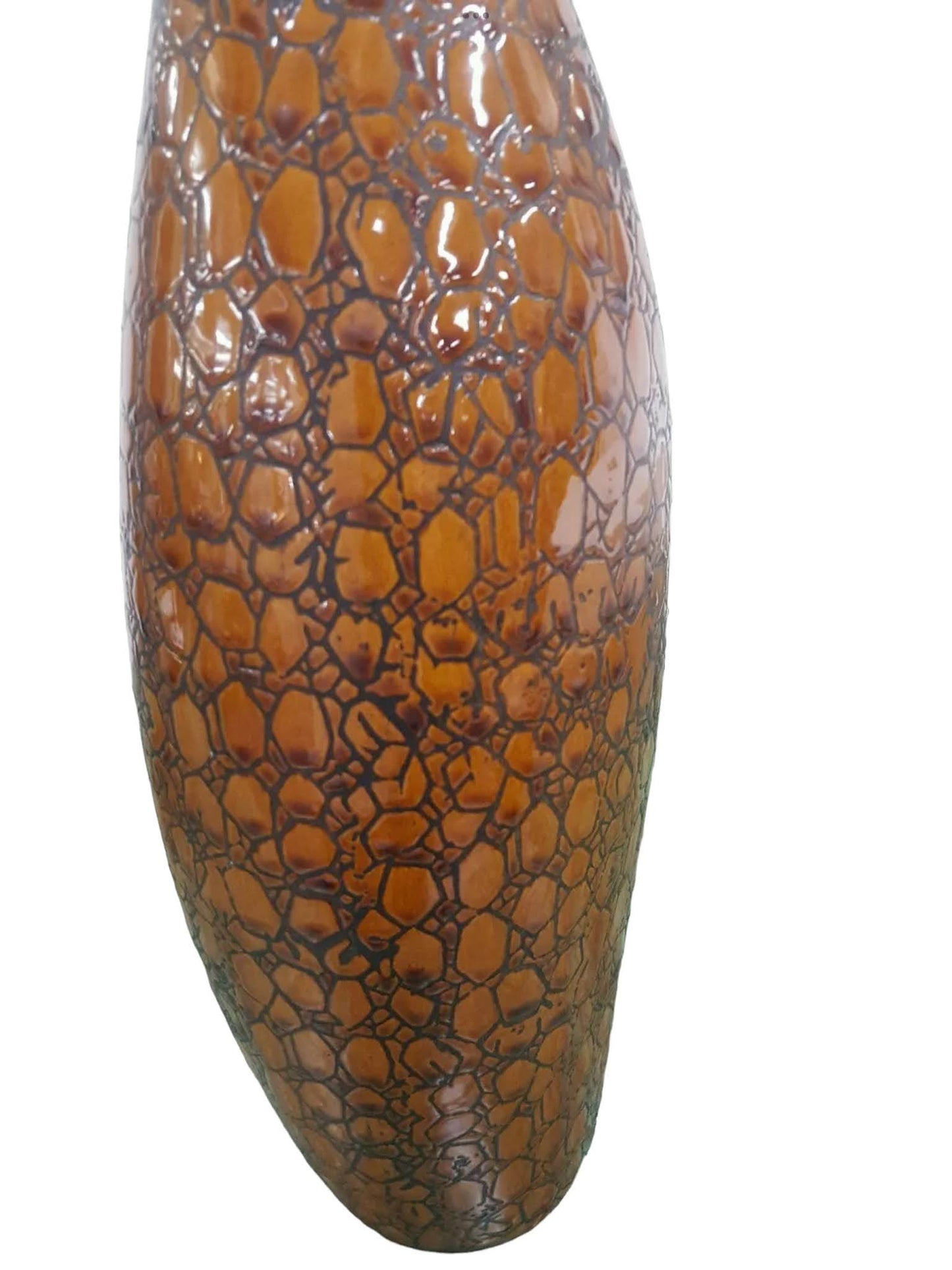 Textured Ceramic Brown Orange Vase - 40cm