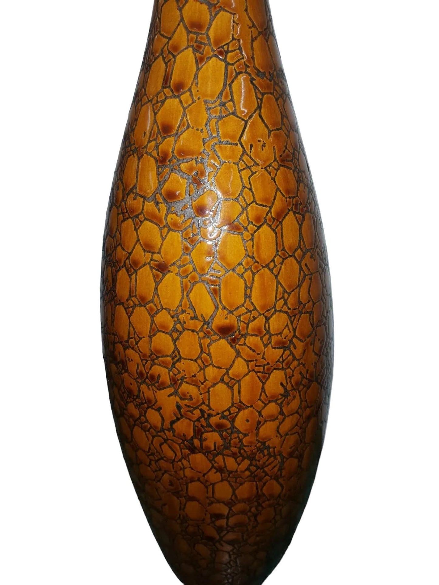 Textured Ceramic Brown Orange Vase - 40cm