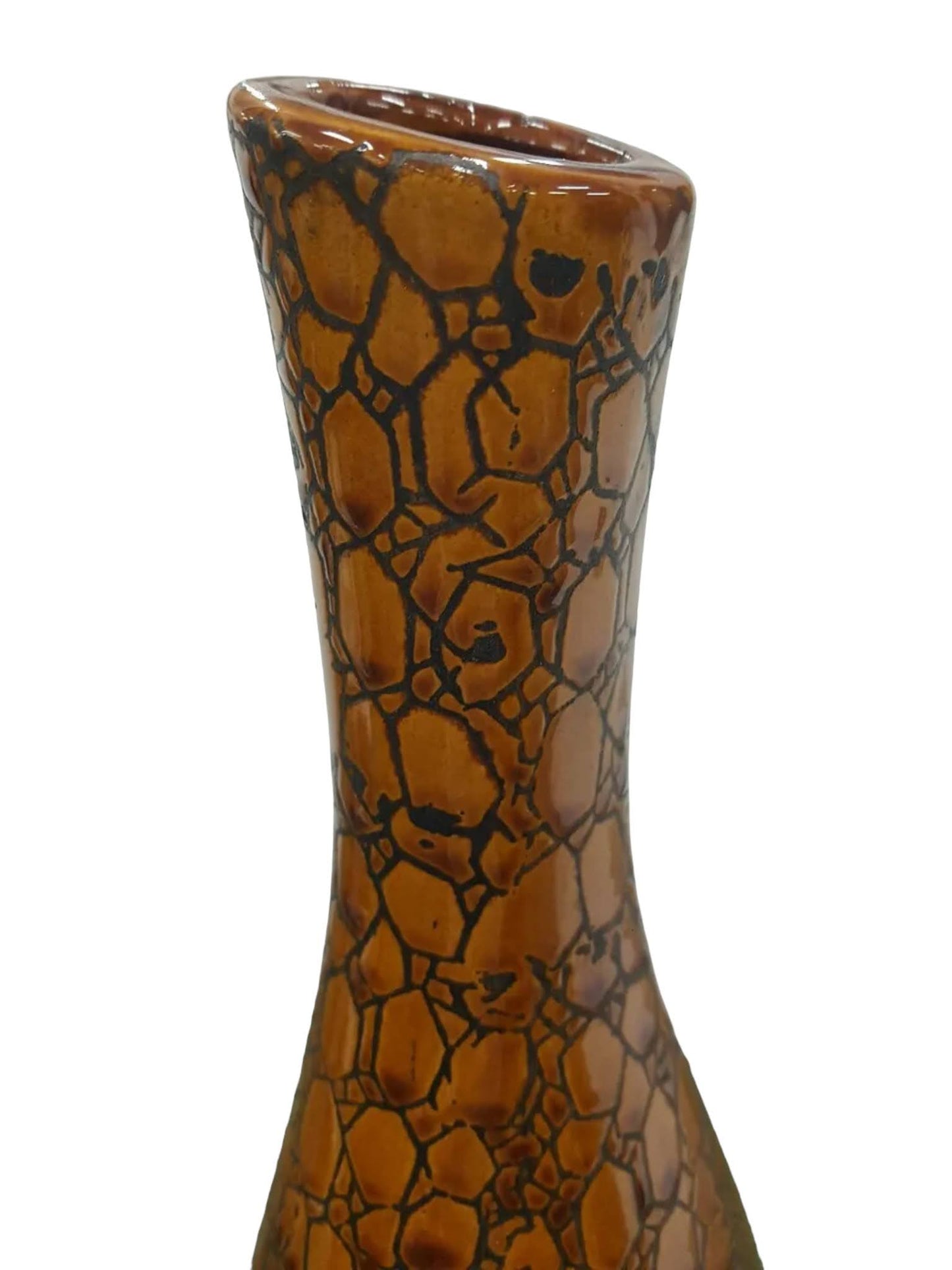 Textured Ceramic Brown Orange Vase - 40cm