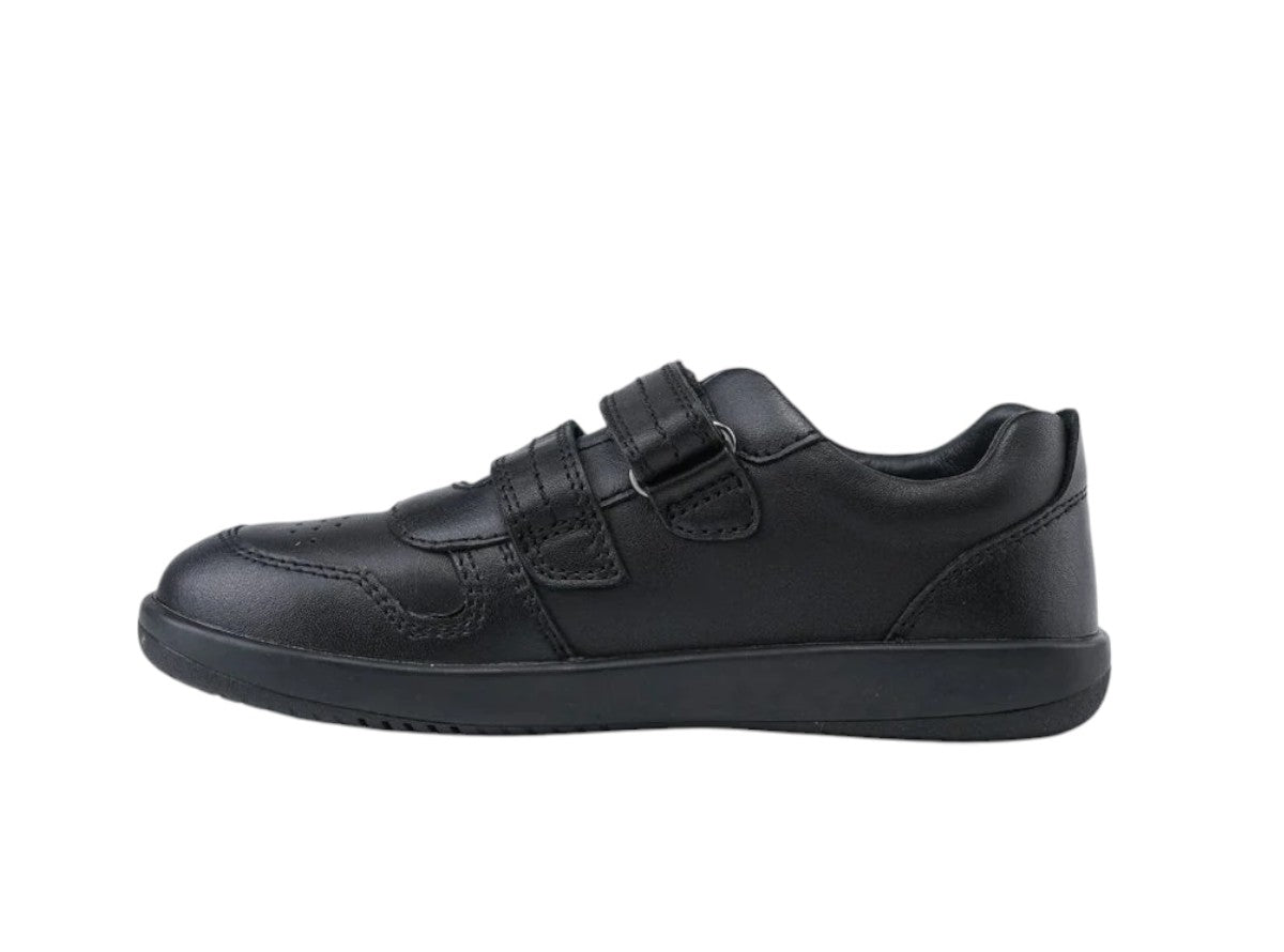 TES3 BOBUX LEAP Black Leather School Shoes for Kids