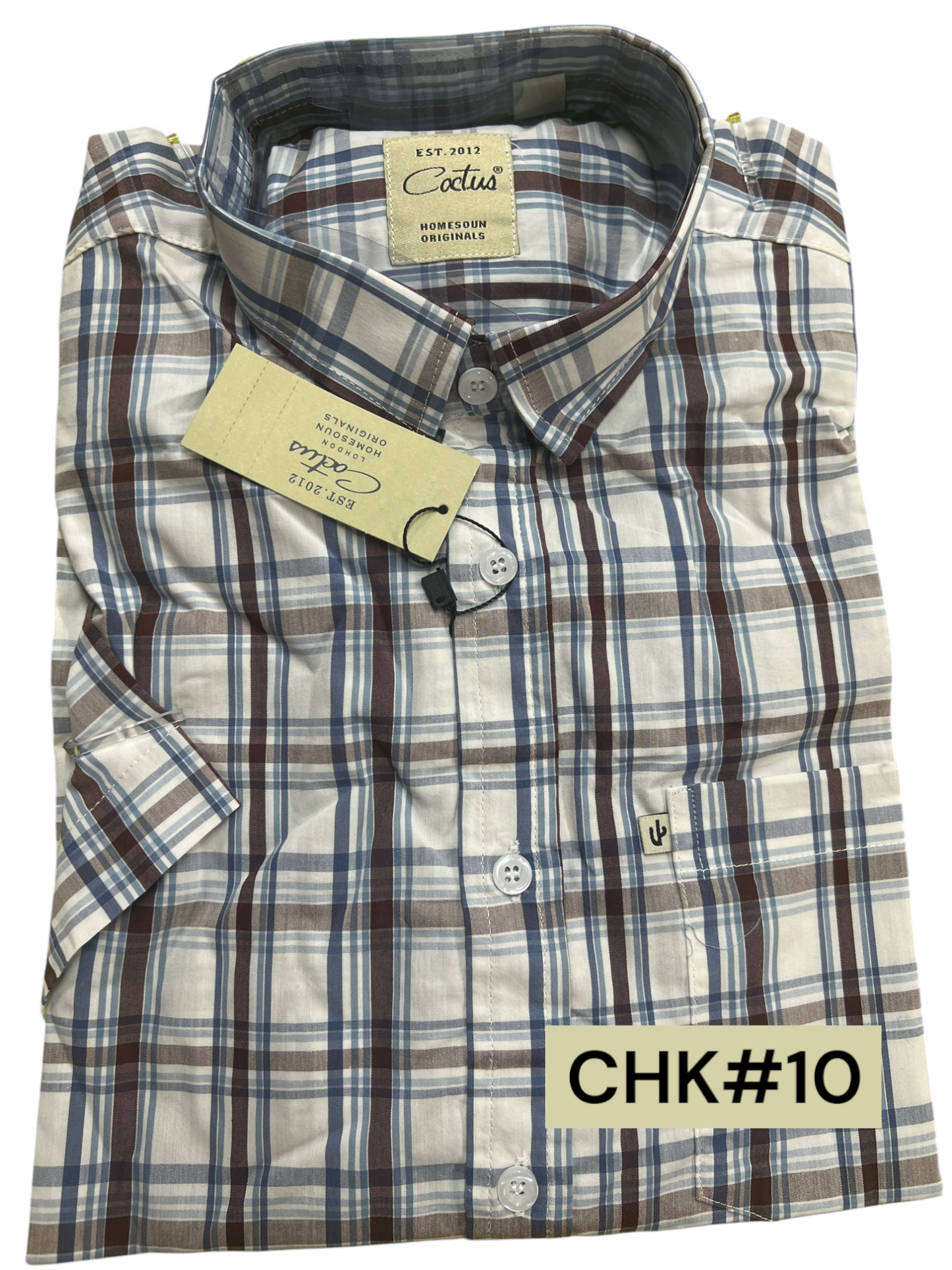 Cactus Checkered Polo for Men - Medium