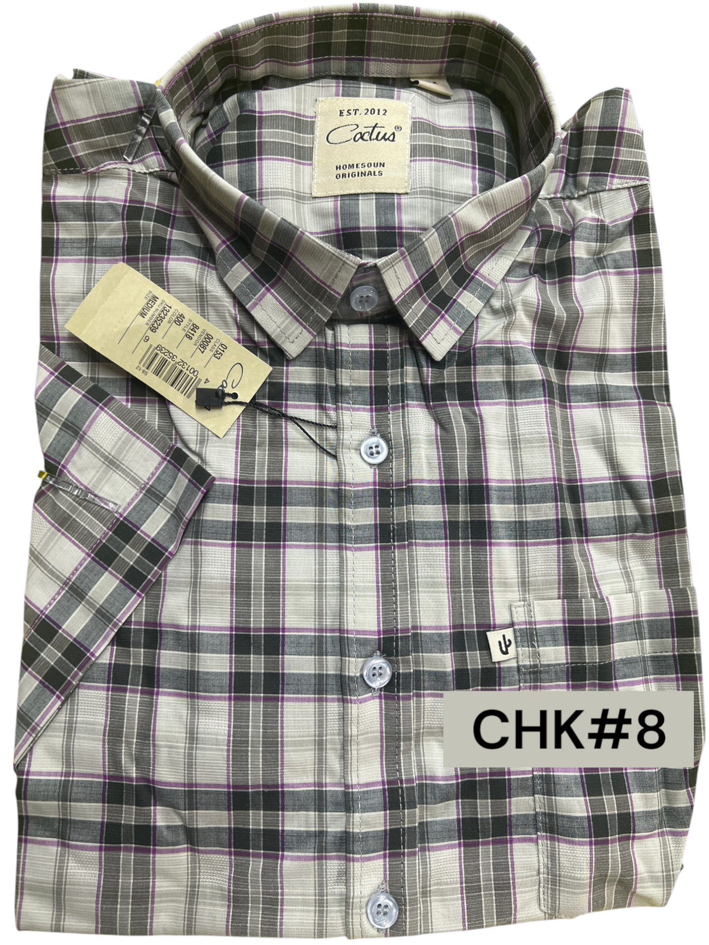 Cactus Checkered Polo for Men - Medium