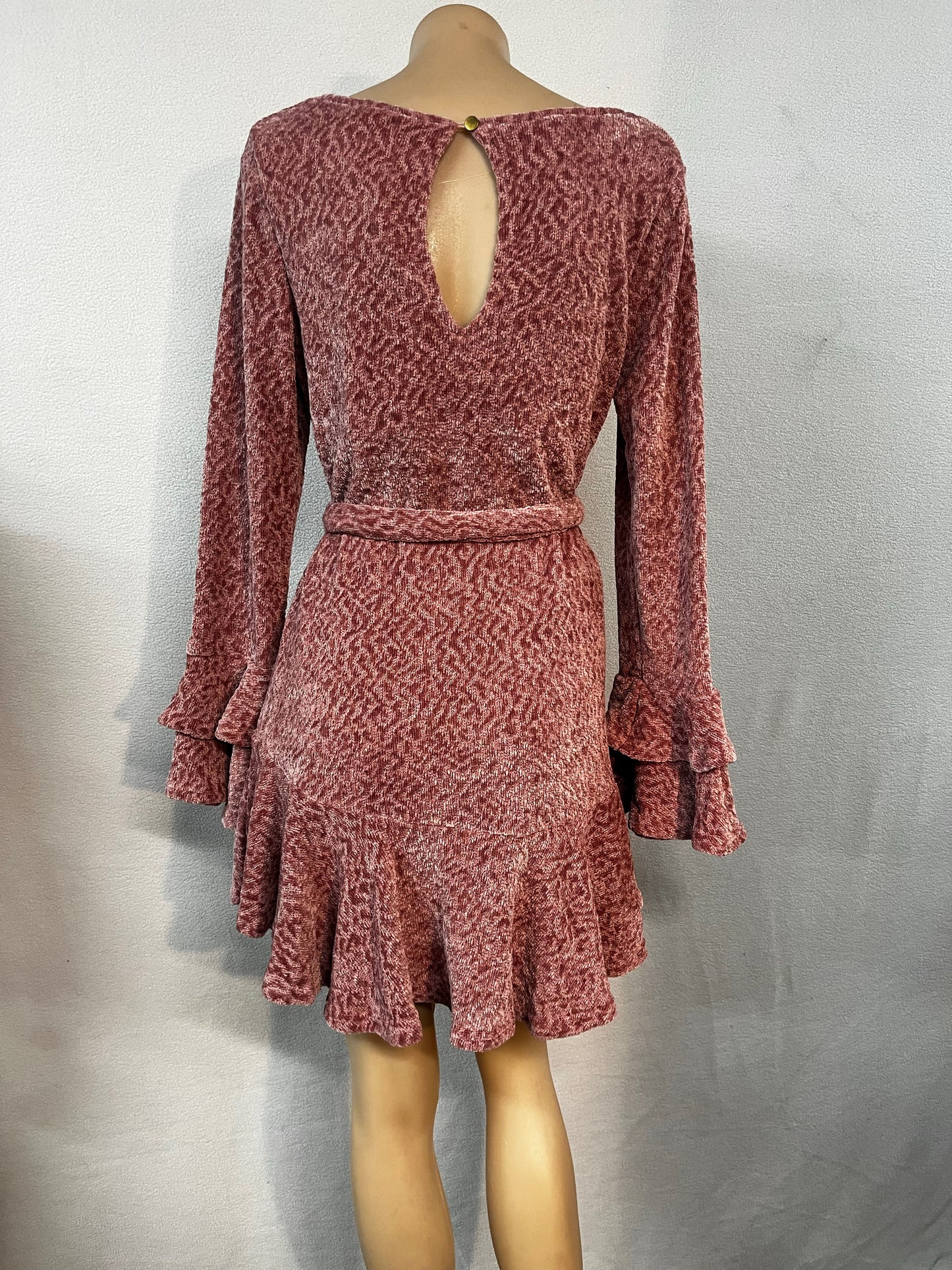 Dusty Rose Tie-Waist Dress