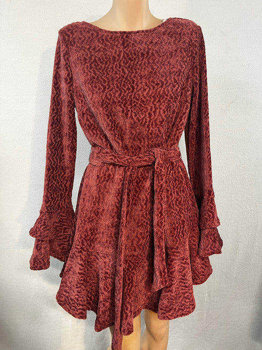 Dusty Rose Tie-Waist Dress