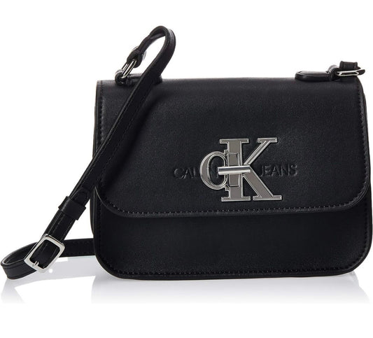 CALVIN KLEIN JEANS Medium Flap Shoulder Bag in Faux Leather