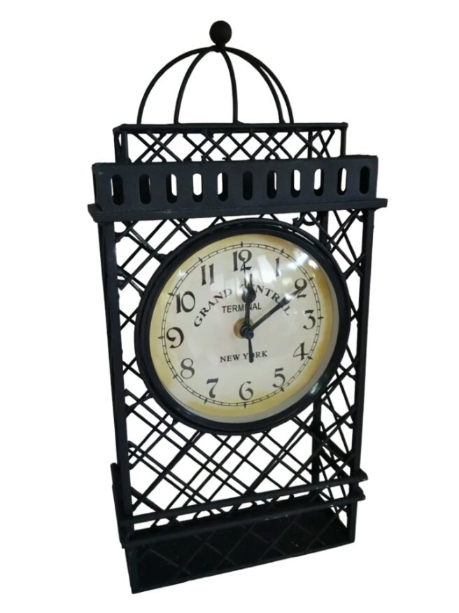 Black Wrought Iron Erin Clock