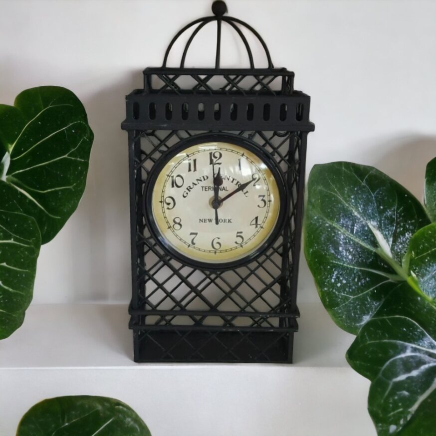 Black Wrought Iron Erin Clock