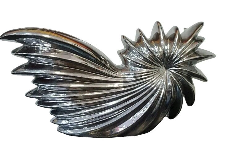 Chrome Sea Shell Vase / Ornament