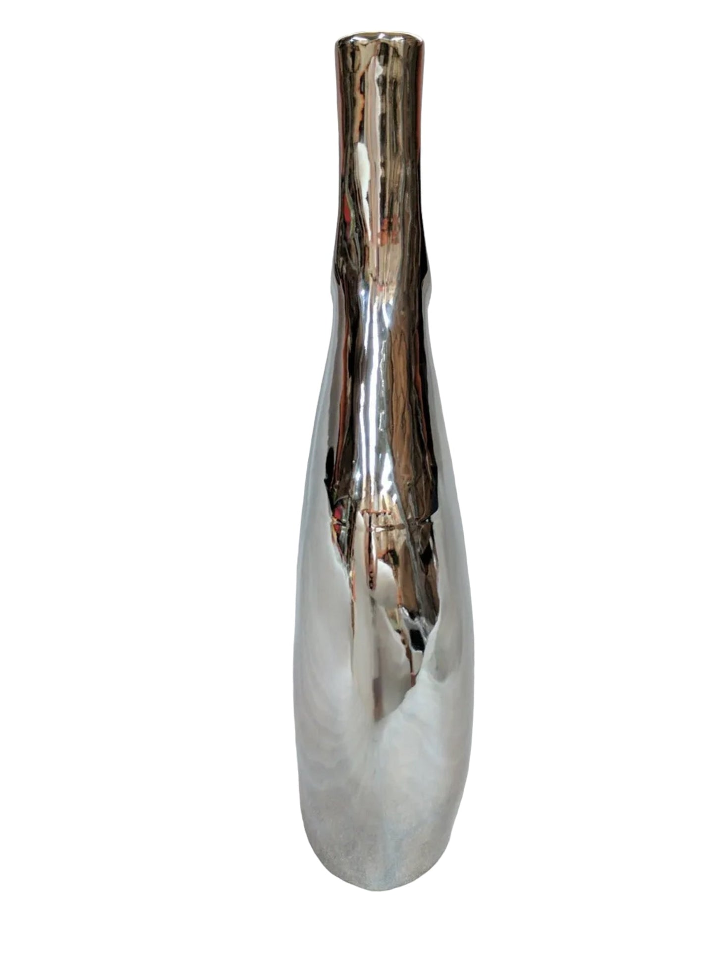 Silver / Chrome Coral Style Vase - Large