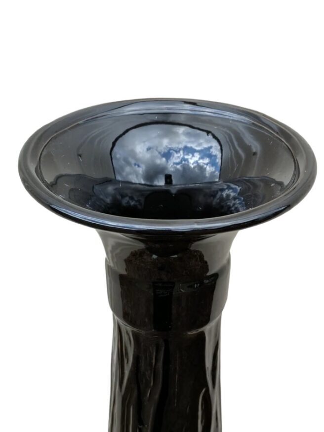 Black Textured Glossy Vase Medium