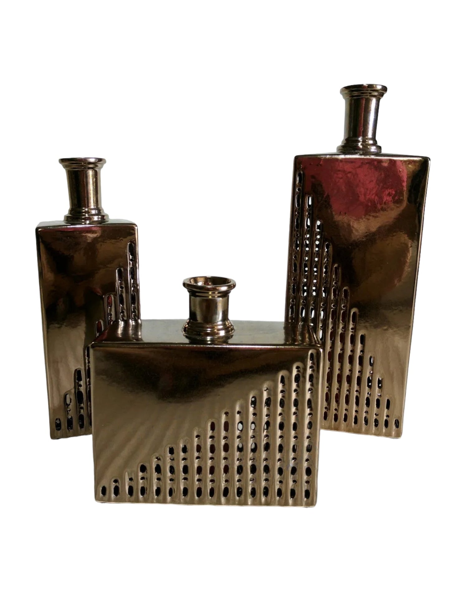 Metallic Bronze Square Vase